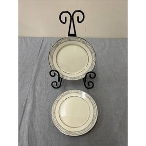 Lenox China CHARLESTON Bread and Butter 6 1/2" Plates Lot Of 2 FS Bnfts Charity